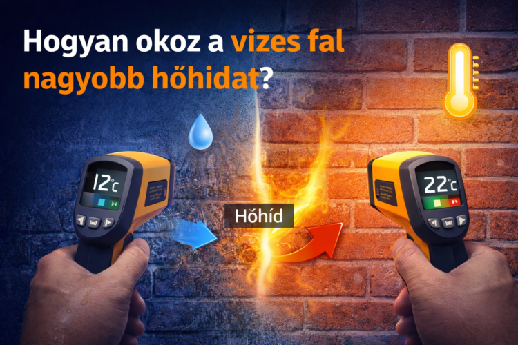 Hogyan okoz a vizes fal nagyobb hőhidat?