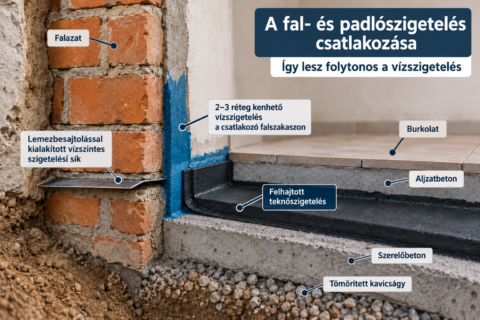 A fal- és padlószigetelés csatlakozása – így lesz folytonos a vízszigetelés
